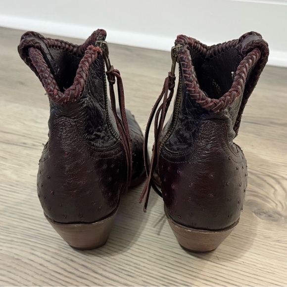 Allens Boots EXOTIC OSTRICH $ Leather Wingtip Shorty Cowgirl Boots Size 8.5 $899 - Picture 6 of 11